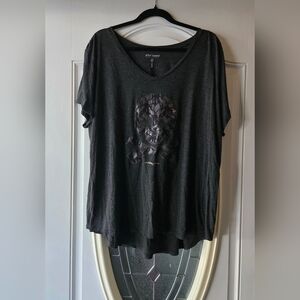 Betsey Johnson Performance Skull Lace Tee – Plus Size 3X